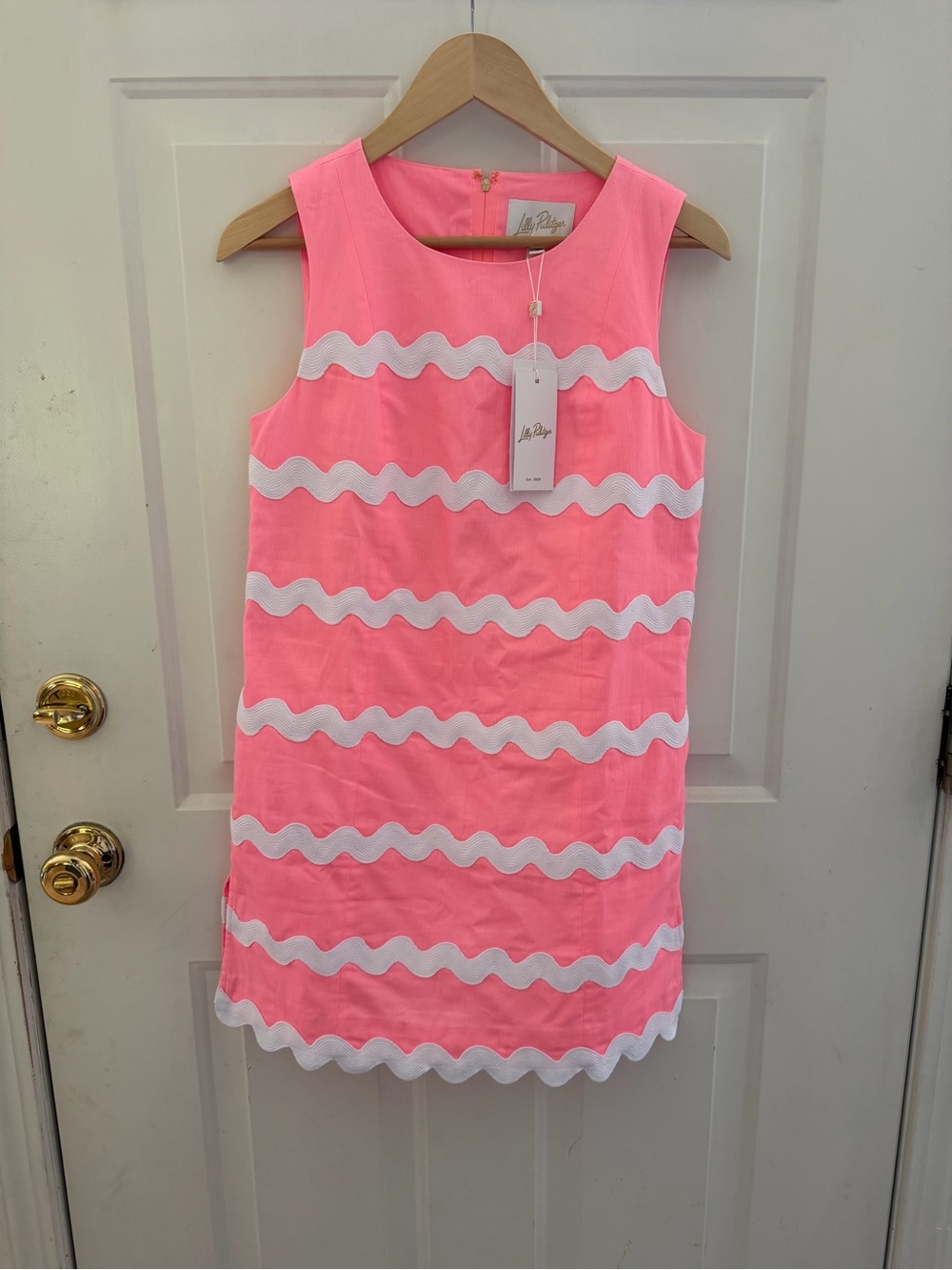 Lilly Pulitzer Coral Pink Wave Sheath Dress